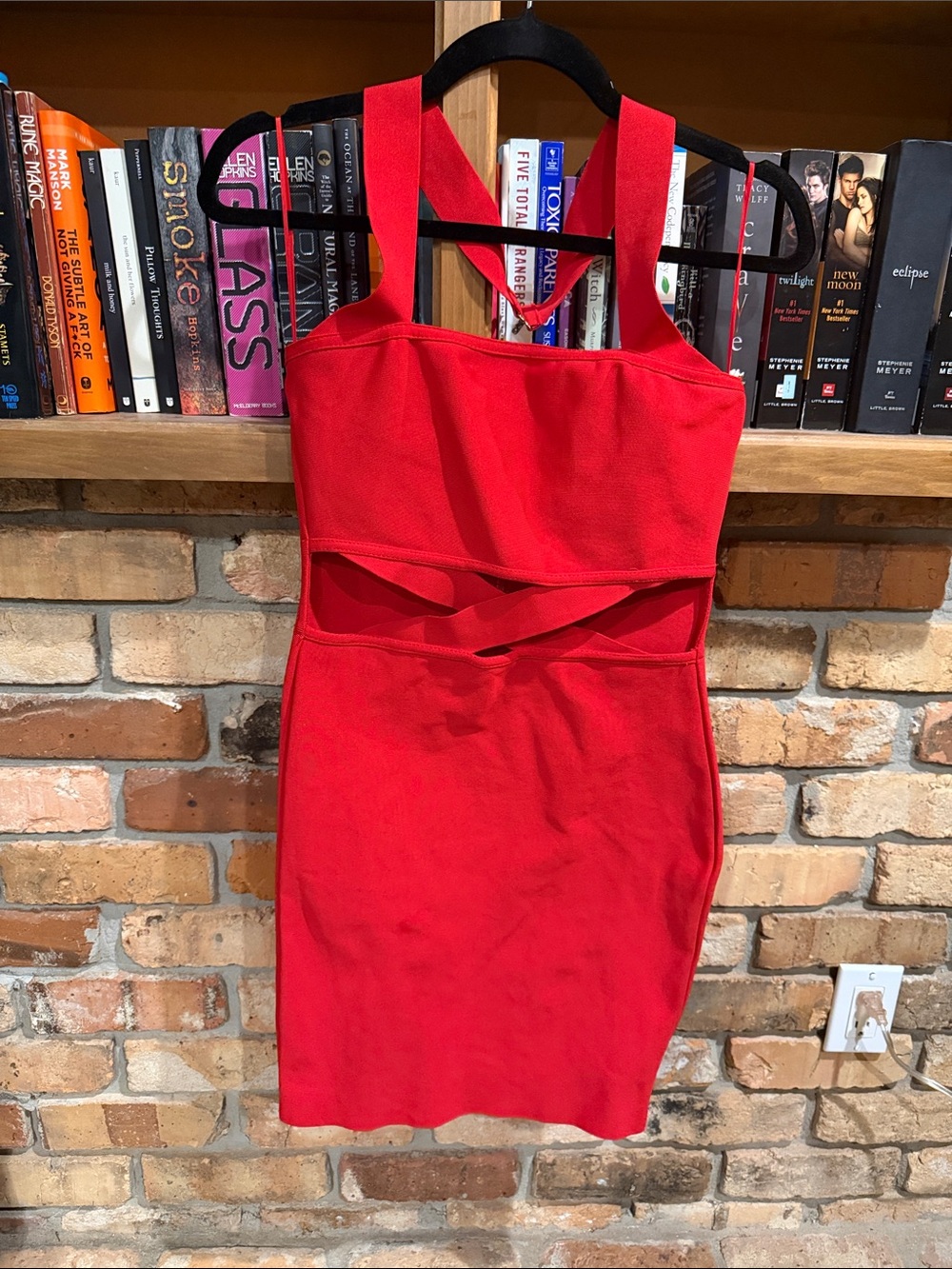 Fashion Nova Sz Small Red Cutout Bandage Dress - Women's Sleeveless Party Dress
